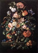 Jan Davidsz. de Heem Flowers in Glass and Fruits Sweden oil painting artist